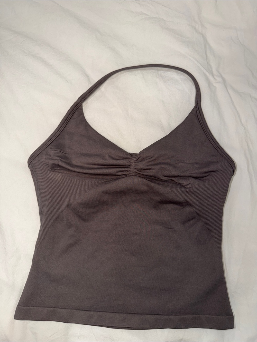 Women’s Gray Ruched Halter Top